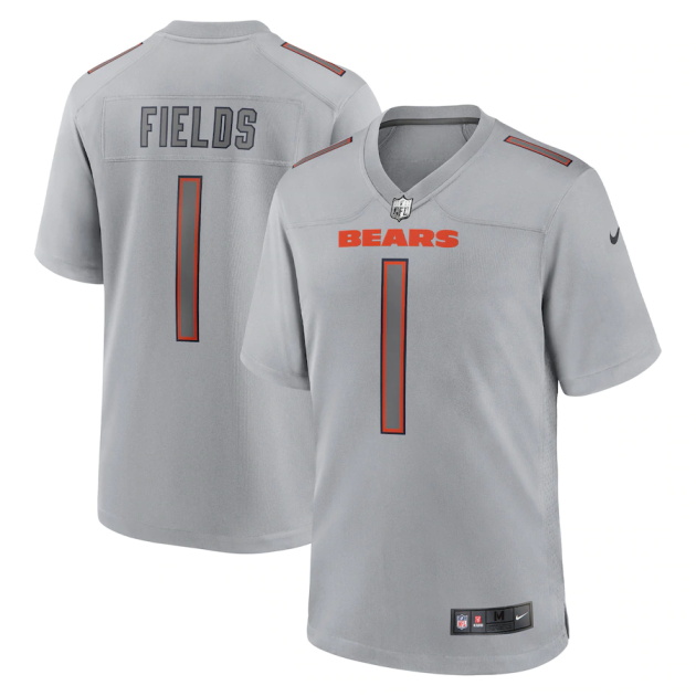 mens nike justin fields gray chicago bears atmosphere fashion game jersey